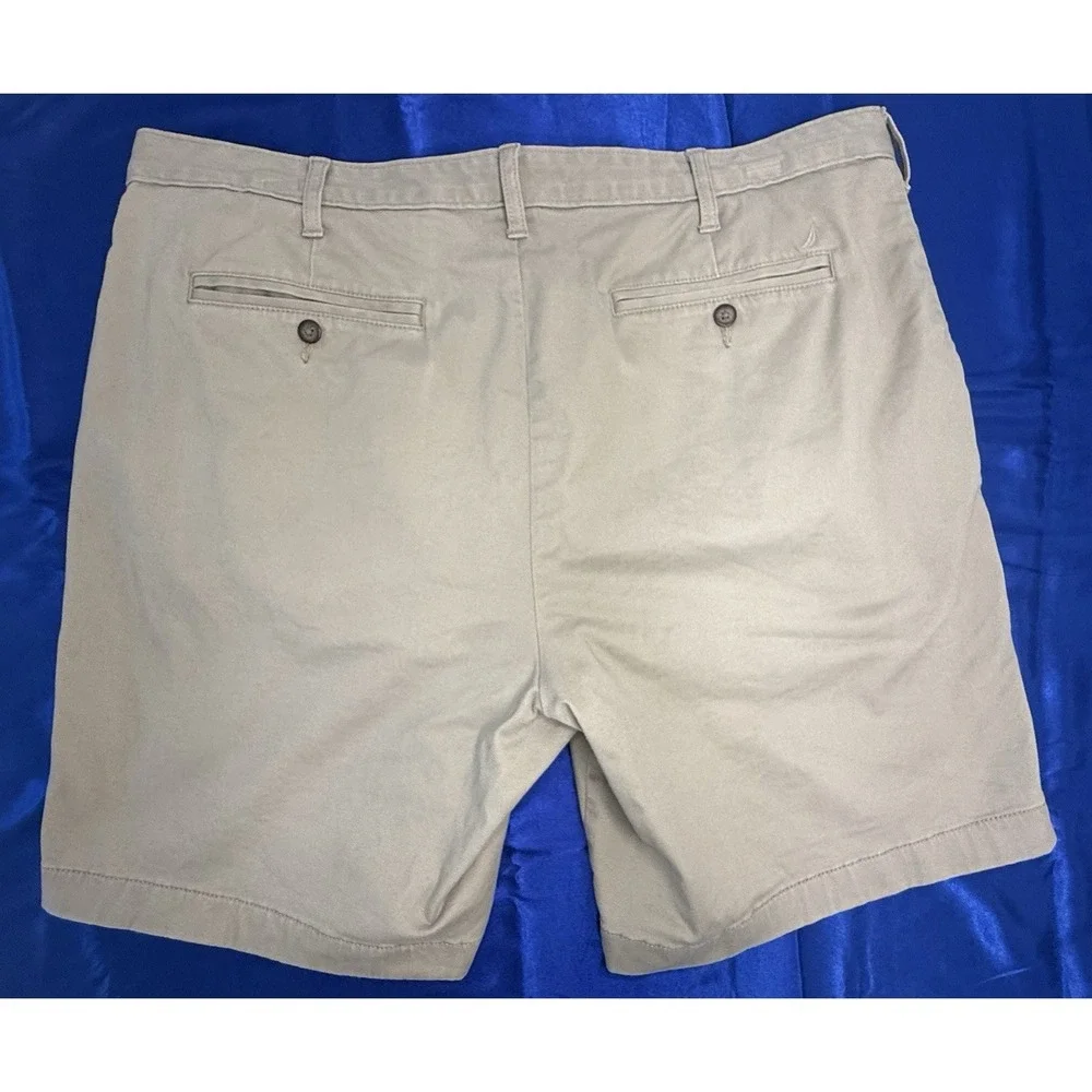 Nautica Flex Men's 40 Classic Fit Shorts Chino 40 Khaki Tan - 8